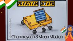 a drawing of a cart with a solar panel on it and the words pragyan rover written below