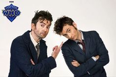 two men in suits with their arms crossed and the words doctor who are above them