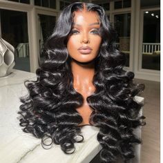 WOWANGEL Loose Wave HD Lace Frontal Wig on mannequin Lace Wigs Styles, Brown To Blonde Ombre, Curly Color, Loose Deep Wave, Full Frontal, Frontal Hairstyles, Work Hairstyles, Raw Hair, Short Bob Wigs