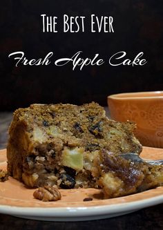 the best ever fresh apple cake on a plate