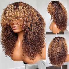 Hair Material 100% Human Hair From One Donor Color P4/27 Lace Non-Lace Machine Made Wig Can Be Dyed Yes, Last for one more year Hairline Pre-plucked Natural Hairline Wig Combs 4 Combs Inside Cap Size Average Size, with Adjustable 4 Strap Free Shipping USA (3-5 Bdays), others (5-7 Bdays) Returns Accept 30-day no reason return & exchange, with hair not be used Free Gifts Wig cap,exquisite Gift Packs Curly With Bangs, Hair Care Oil, Human Hair Wigs Blonde, Highlights Blonde, Brazilian Remy Hair, Remy Human Hair Wigs, Curly Human Hair Wig, Hair Quality, Cap Hair