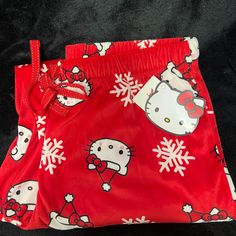 Brand New With Tags Hello Kitty Red Christmas Pajama Pants! Women Size: M Christmas Bedtime Long Bottoms, Red Long Pants Bottoms For Bedtime, Red Long Bottoms For Bedtime, Red Long Pants For Bedtime, Christmas Holiday Sleepwear With Long Pants, Christmas Holiday Long Pants Sleepwear, Red Winter Sleep Bottoms, Holiday Red Long Pants, Red Holiday Long Pants