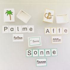 the word palme affie is spelled with cut out letters and magnets