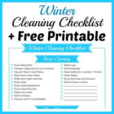 the ultimate winter cleaning checklist and free printables for your home or office