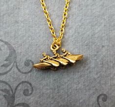 Row Boat Necklace VERY SMALL Rowing Boat Jewelry Rowing Team Necklace Rowing Gift Row Boat Charm Nec Boat Jewelry, Rowing Gifts, Rowing Crew, Rowing Team, Rowing Boat, Small Charms, Row Boat, Rowing, Real Gold