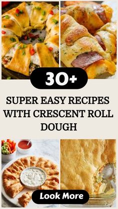 Crescent Roll Dough recipes Crescent Roll Dough Recipe, Crescent Roll Finger Foods, Meal Ideas With Crescent Rolls, Crescent Roll Stuffing, Lunch Ideas With Crescent Rolls, Turkey Crescent Roll Recipes, Crescent Roll Savory Recipes, Pizza Cresent Rings Recipes, Christmas Breakfast Crescent Roll Wreath