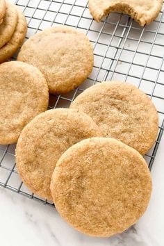 some cookies are cooling on a wire rack