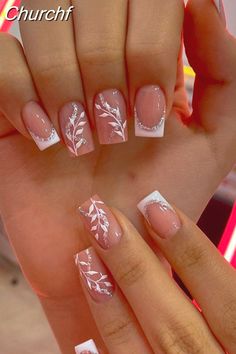 Manikur Kuku, Fancy Nails Designs, Girly Acrylic Nails, Flower Nail Designs, Color Nails, Fake Nail, Square Head, Short Acrylic Nails Designs, Nagel Inspo