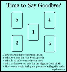 a blue poster with the words time to say goodbye and four squares on it