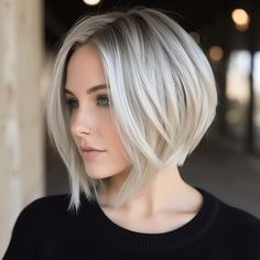 The “Bubble Bob” Cut Is Trending – Here Are 25 Amazing Ideas For You Long Bob Pixie Haircut, Blonde Bob For Fine Hair, Blonde Bobs Fine Hair, Bubble Bob Haircut 2024, Angles Bob, Short Hair Cuts 2024, Bob Hairstyles 2024, Short Bob Hairstyles Blonde, Short Icy Blonde Hair