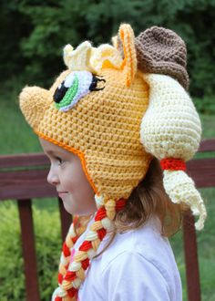 My Little Pony Costume Applejack Crochet Hat Pattern PDF My Little Pony Cosplay, Pony Costume, Crochet Hat Tutorial, My Little Pony Applejack, My Little Pony Costume, Crochet Beanies, Hat Tutorial, Crochet Headband Pattern, Spinning Yarn