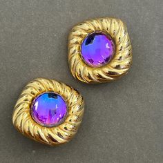 Vintage clip on earrings Purple Clip-on Earrings, Vintage Clip On Earrings, Vintage Clip, Vintage Earrings, Clip On, Clip On Earrings, Etsy Earrings, Jewelry Earrings, Ships