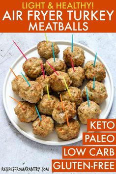 keto paleo low carb gluen free meatballs on a white plate