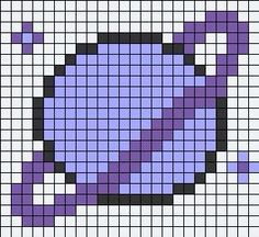 a cross - stitch pattern with an image of a blue and purple cat's head