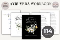 the ayrweeda workbook is shown in four different styles