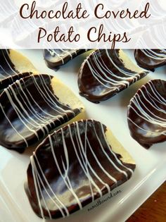 chocolate covered potato chips on a white plate