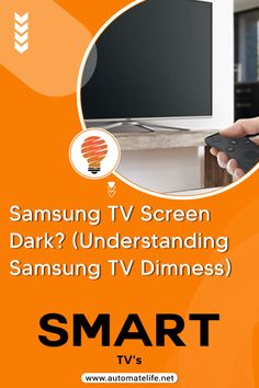 someone holding a remote control in their hand with the text samsung tv screen dark? understanding samsung tv dimness