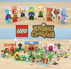 the lego animal crossing is on display in front of an advertisement for it's store