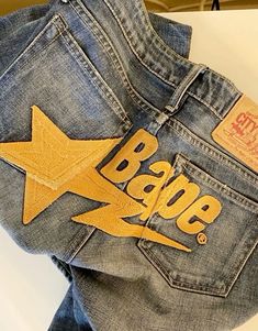 Custom Bape Jeans, Bape Jeans, Lungs Art, Hype Clothing, Custom Jeans, Style 2023, Mens Casual Dress Outfits, Outfit Inspo Casual, Jeans Diy