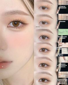 Bambi Eye Makeup, Asian Makeup Tutorials Step By Step, Monolid Makeup Looks, Makeup Looks Everyday, Monolid Eye Makeup, Asian Makeup Tutorials