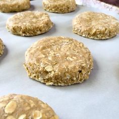 some cookies are on a baking sheet ready to be baked