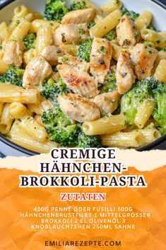 Cremige Hähnchen-Brokkoli-Pasta: Einfaches und leckeres Nudelgericht für die ganze Familie Creamy Pasta, Evening Meals, Healthy Salads, Homemade Pizza, Eating Plans, International Recipes, Soul Food, Pasta Recipes, Broccoli