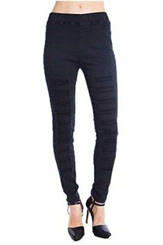 Umgee Women's Distressed Jeggings/Leggings in Reg and Plus, Black, Size Small 1K , Winter Leggings Outfit, Fall Leggings Outfit, Leggings Outfit Spring, Pretty Jeans, Women Leggings Outfits, Leggings Outfit Summer, Leggings Outfit Winter