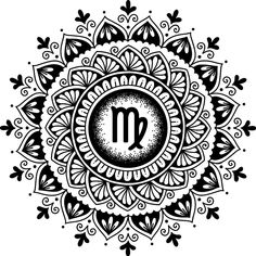 the zodiac sign is surrounded by an intricate design