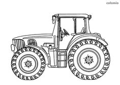 a drawing of a large tractor