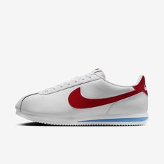 You spoke. We listened. Based on your feedback, we've revamped the original Cortez while maintaining the retro appeal you know and love. This version has a wider toe area and firmer side panels, so you can comfortably wear them day in and day out without any warping. Cortez fans—this one’s for you. Nike Cortez White, Nike Cortez Leather, Comme Des Garcons Black, Nike Classic Cortez, Classic Cortez, Polo Sport Ralph Lauren, Nike Classic, Adidas Adilette, Forrest Gump