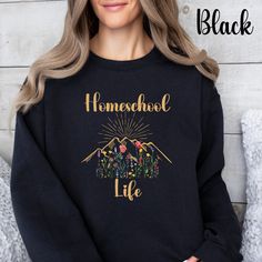 Hello, I am thrilled that you found this listing of mine. Please be sure to check out the rest of my shop. I add 1-2 listing everyday. Also, be sure to read through this entire description.🌷  Homeschooling Mom Sweatshirt, Homeschool Mama Shirt, Christian Homeschool Mom Sweatshirt, Homeschool Teacher Gift, Homeschool Life Shirt My COMFY & COZY apparel is designed especially for you with positivity & love! Thank you so much for supporting my small business. ✓ Please keep in mind that during the peak holiday seasons, shipping delays across all carriers can be high. I urge all my customers to please plan for the full production time frame and plan for shipping to take longer than usual. ✓ Inventory shortages can occur. I do my best to update my listings, however, sometimes inventory shortages College Style Letter Print Sweatshirt For School, Fall School Tops With Text Print, Fall School Top With Text Print, Pre-shrunk Relaxed Fit Sweatshirt For School, School Spirit T-shirt With Embroidered Graphics, Casual School T-shirt With Embroidered Graphics, Cotton College Style Sweatshirt For School, Long Sleeve School Spirit T-shirt, Christian Homeschool