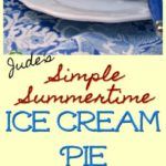 an ice cream pie on a plate with the words simple summertime written above it