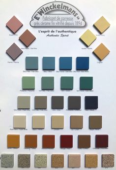 the color chart for different colors of paint