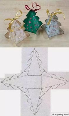 three different types of ornaments are shown in the same image and one is made out of paper