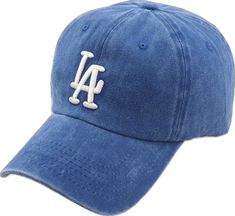 Casual Blue Baseball Cap For College, Trendy Embroidered Logo Hats For Baseball Season, Trendy Navy Cap, Blue Casual Baseball Cap With Letter Patch, Blue Casual Hat With Letter Patch, Casual Adjustable Trucker Hat For College, Casual College Baseball Cap With Curved Visor, Casual Blue Baseball Cap With Letter Patch, Casual Blue Hat With Letter Patch