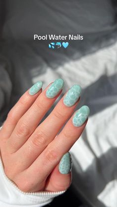 Pool Nails, Oval Nails Designs, Florida Nails, Water Nails, Gel Nails At Home, Magic Nails, Cute Simple Nails, Fancy Nails Designs