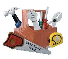 an ornament with tools in it and the words best fix - it man