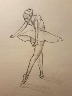 a pencil drawing of a ballerina in motion