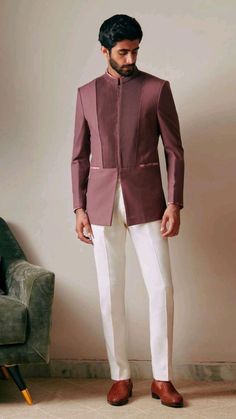 Indian Tradition Mens Wear, Roka Outfit For Men, Bandgala Suits For Men, Mens Outfit For Wedding, Suit Designs Men, Bollywood Fashion Men, Designer Suit Men, Formal Dresses For Men Wedding, Wedding Mens Wear