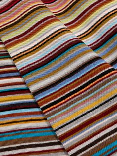 Indulge in luxury with the Paul Smith stripe-pattern virgin wool scarf. Made from the finest virgin wool, this scarf features Paul Smith's signature stripe pattern for a classic yet sophisticated look. Stay warm and stylish with this exclusive accessory.Highlightsmulticolourvirgin woolknitted constructionhorizontal stripe patternfinished edgeCompositionVirgin Wool 100%Washing instructionsMachine WashBrand style ID: M1A150PTL541Colour: 92 Stripe Scarf, Latest Fashion Design, Article Design, Mens Stripes, Striped Scarves, Wool Scarf, Paul Smith, Diy Crochet, Scarfs