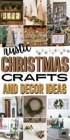 christmas crafts and decor ideas with text overlay