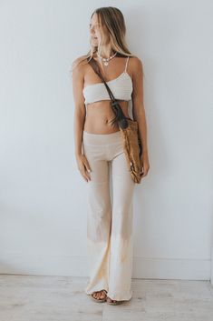 Easy Going Pants in Beige – Mora Surf Boutique Surf Boutique, Lycra Material, High Waisted Flares, Halter Style, Easy Going, Mixing Prints, New Clothes, New Wardrobe, Flare Pants