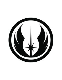 the star wars symbol is shown in black and white