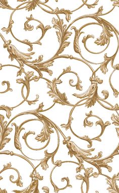 an old fashioned wallpaper pattern with scrolls and flowers on it royalty photo - art illustration