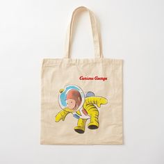 a tote bag with an astronaut on it