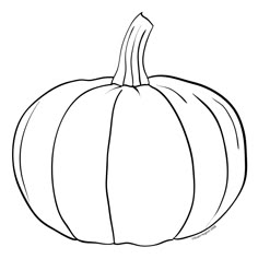 a black and white drawing of a pumpkin with the top half cut out to look like it