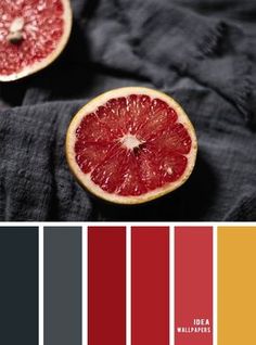 a grapefruit color scheme with red and yellow