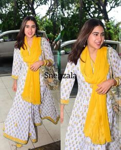 anusha bhatra in yellow and white outfit