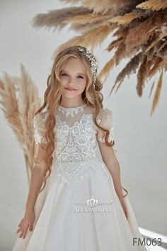 FM063 | alexandrina Champagne Flower Girl, Flower Girl Dresses Champagne, Embroidered Corset, Sparkly Gown, Champagne Flowers, Champagne Dress, First Communion Dress, Beaded Bodice, Sophisticated Dress