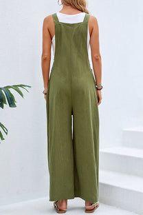 Casual Vacation Solid Buttons Square Collar Loose Jumpsuits(10 Colors) – Sunnylula Baggy Overalls, Loose Romper, Overalls Casual, Straps Jumpsuit, Jumpsuit Casual, Casual Styles, Sleeveless Rompers